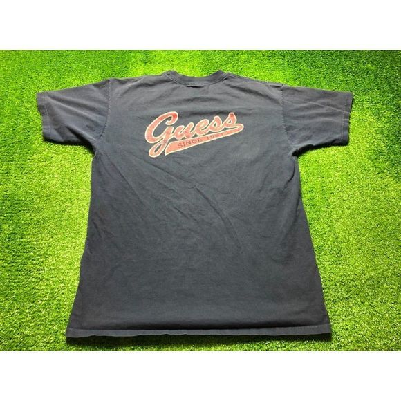 Vintage Guess Men's Short Sleeve Graphic Tee Size Large Blue USA - Picture 2 of 9